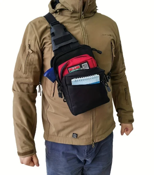Edc Concealed Carry Sling Bag - Bolsa Tática de Transporte Oculto: Mochila