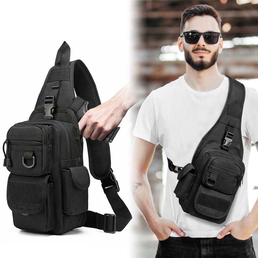 Bolsa tática para pistola, bol - Edc Concealed Carry Sling Bag avaliação e preço