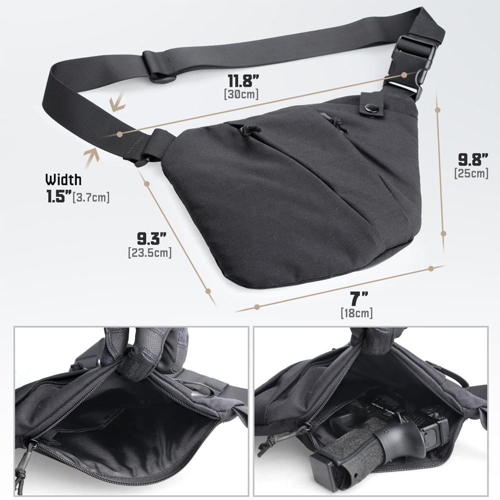 Bolsa de transporte tática esc - Edc Concealed Carry Sling Bag avaliação e preço