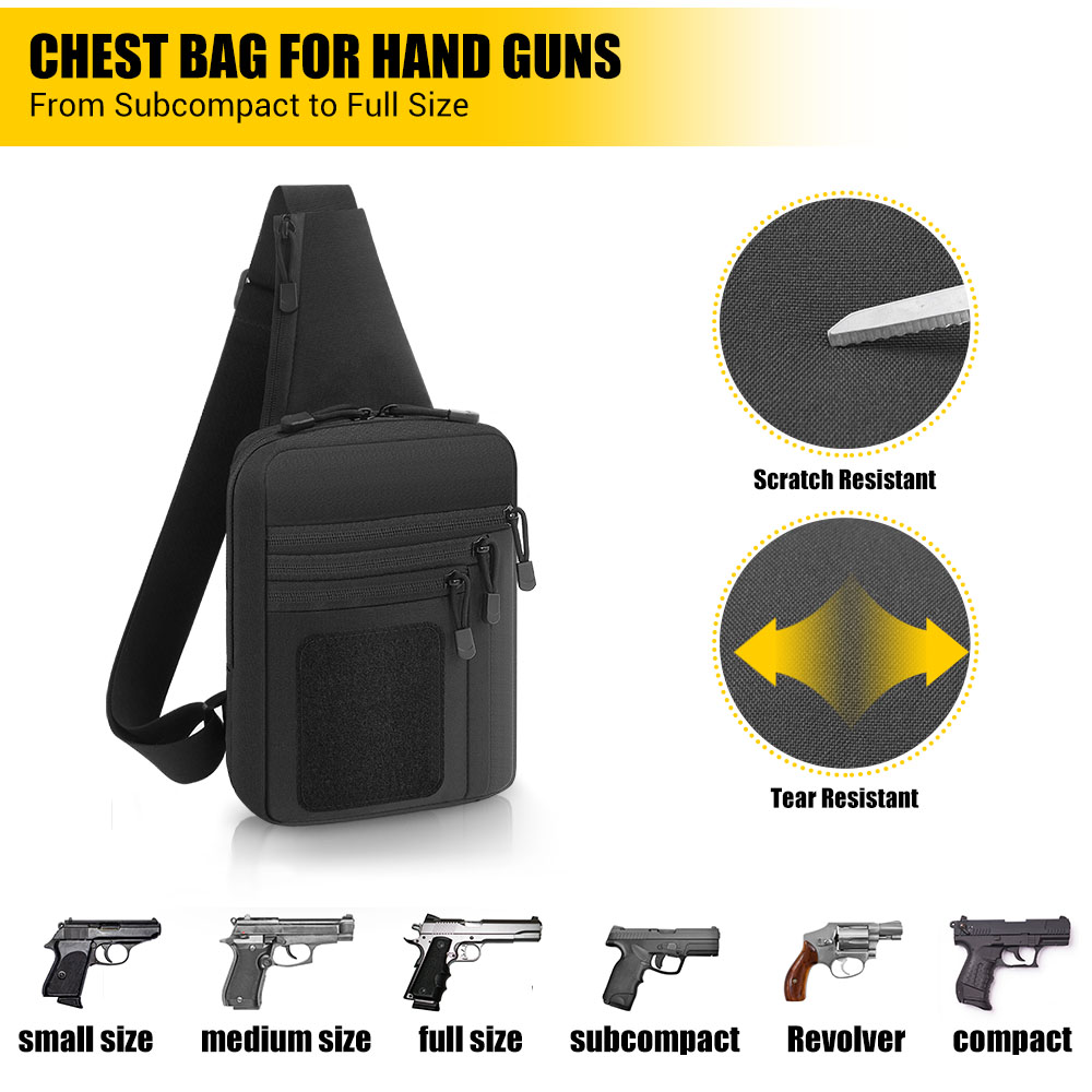 Bolsa Tática para Pistola, Est - Edc Concealed Carry Sling Bag avaliação e preço