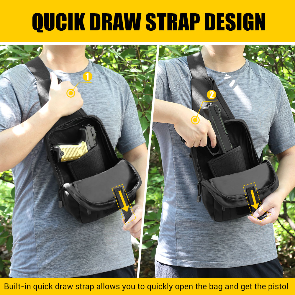 Bolsa Tática para Pistola, Est - Edc Concealed Carry Sling Bag avaliação e preço